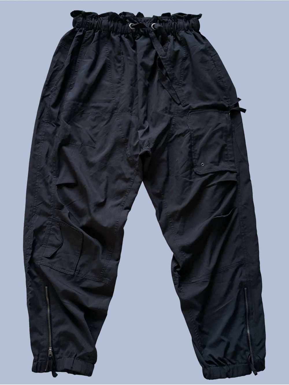 Free People FP Movement Spring Trekker Pants Black Harem Cargo Zippers